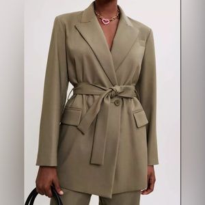 NWT $535 Maje Khaki Women Oversized tailored jacket